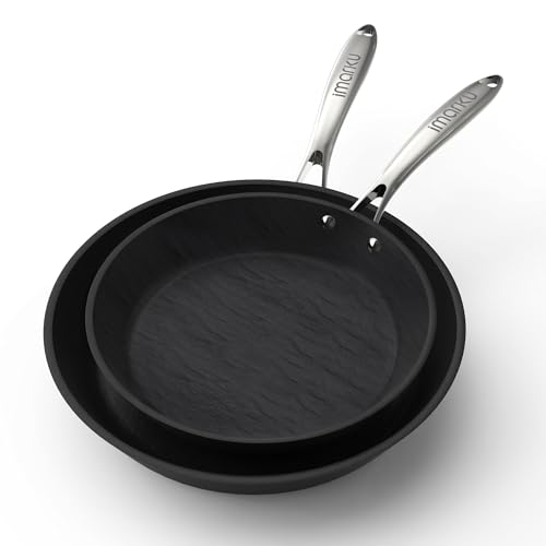 imarku Non Stick Frying Pans - 8 & 10 inch Frying Pan Set Nonstick Skillet, Professional Frying Pans Nonstick with Cool Stainless Steel Handle, Dishwa