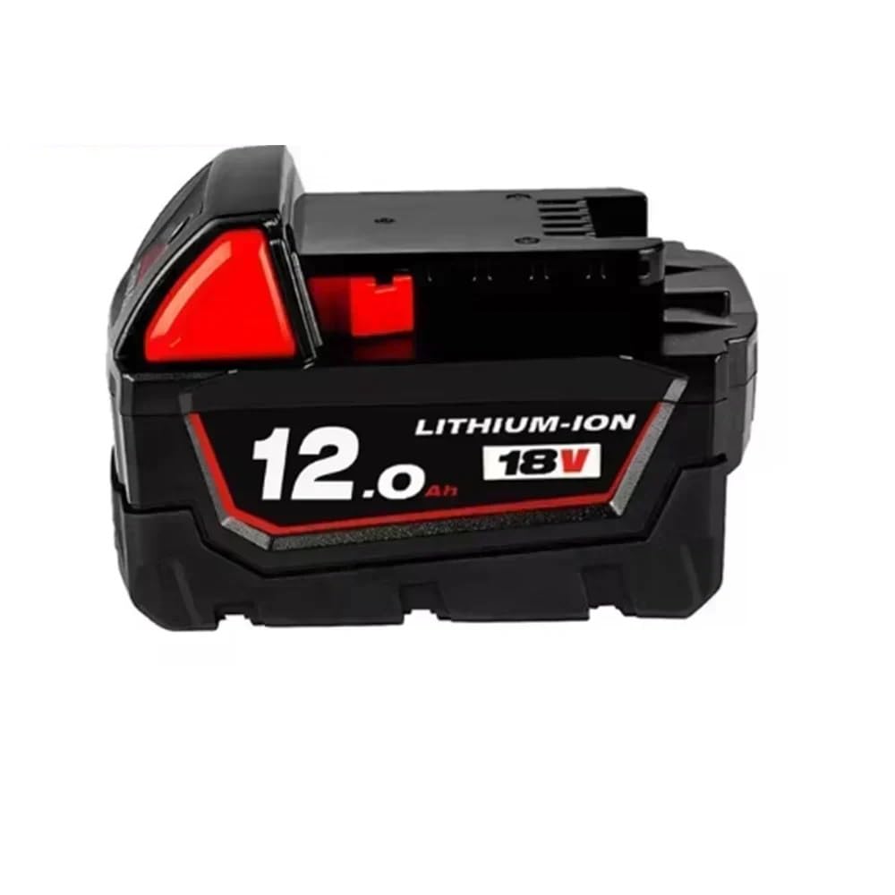 Compatibile con Milwaukee M18 48-11-1815 48-11-1850 2646-20 2642-21ct servizio M18 XC Caricabatteria positivo for batteria al litio 18V 12000mAh(MWQ 12A)