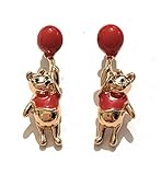 Los pendientes representan el dulce osito pegado a un globo rojo.