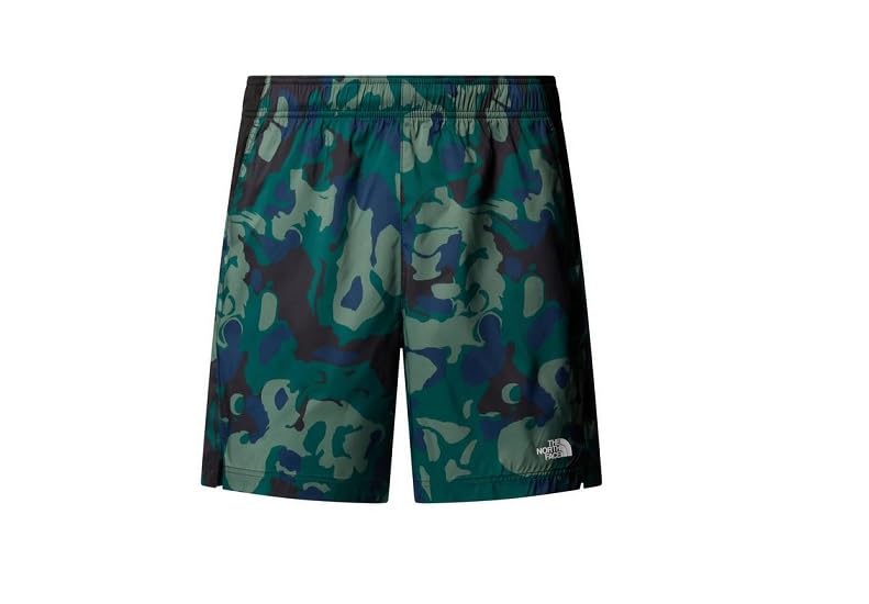 The North Face Men's Mountain 24/7 7In AOP Reg Shorts, Deep Nori Light Show, L