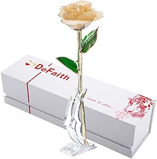 DEFAITH Real Rose 24K Gold Dipped, Forever Gifts for Her Valentine's Day Anniversary