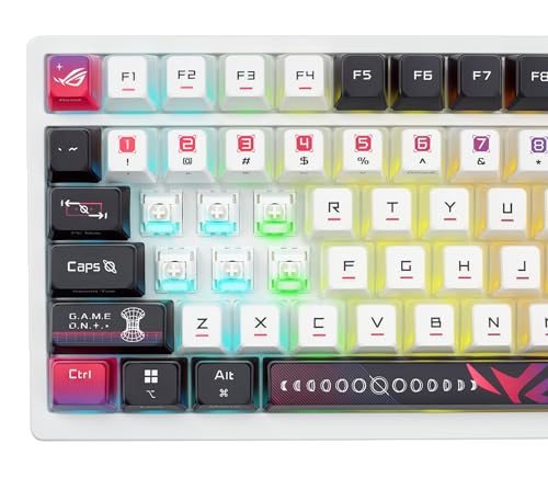ROG Azoth X 75% Wireless Custom-Gaming Tastiera (layout QWERTZ, switch meccanici hot-swap ROG NX V2, Bluetooth, 2,4 GHz RF Wireless, USB, SpeedNova, display OLED, bianco) - Tastiera gaming - Immagine 5