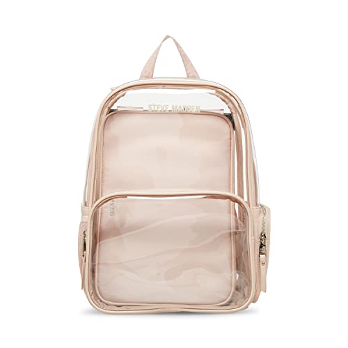Steve Madden Womens CLEAR Backpack With Tech Pouch, Nude2