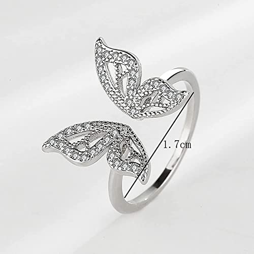 Anel feminino atraente e moderno geométrico brilhante strass incrustado anel de abertura joia berloq
