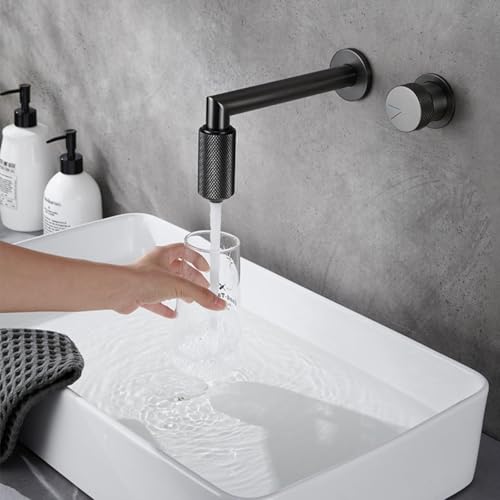 Robinet de lavabo de salle de bain encastrable à commande unique et bec suspendu - 6