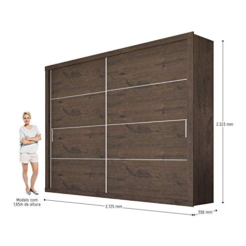 Guarda Roupa Casal 2 Portas de Correr Essencial Zanzini Jacarandá