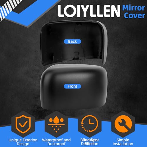 LOIYLLEN Driver Side Mirror Cover Replacement for Jeep Renegade 2015 2016 2017 2018 2019 2020 2021 2022 - Left Side Mirror Covers, Rear View Mirror Cap Accessories Without Lamp, Textured by LOIYLLEN - Used condition - Image 2