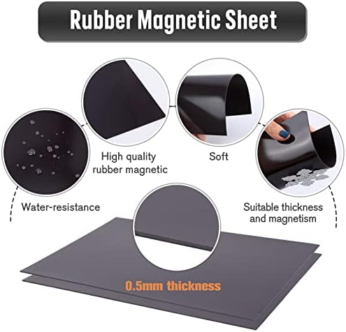 Csyidio 52 PCS Clear Stamp and Die Storage Bag with Rubber Magnetic Sheets Resealable Plastic Storage Pocket Large Envelope Case Cutting Dies Stencil Organizer for Card Making(0.5mm Thickness)