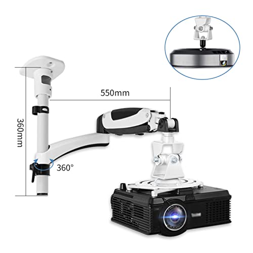 Soporte de techo para proyector universal de aluminio de 360 grados y carga de 6,5 kg 7