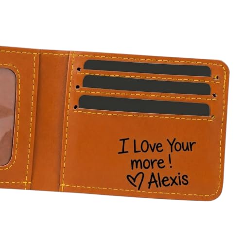 Image of Customized Wallet for Men | Personalized Message Engraving Inside | Custom Gift for Husband, Boyfriend, Brother & Father | Birthday, Anniversary & Valentine's Day