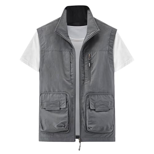 Gilet de pêche pour homme multiblocs kaki idéal pour la photographie
