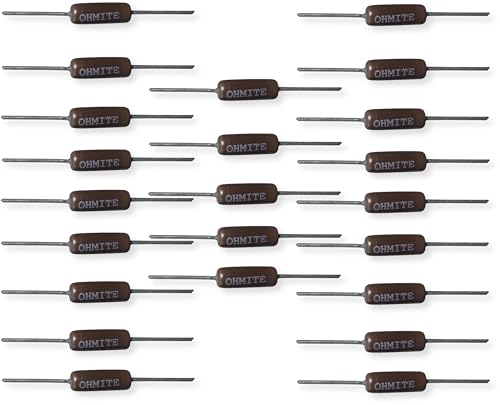 Ohmite 20J470E Pack of 25 Wirewound Resistor, 10W, 470 Ohms, 720V, 30 TCR, for High-Performance Industrial Applications
