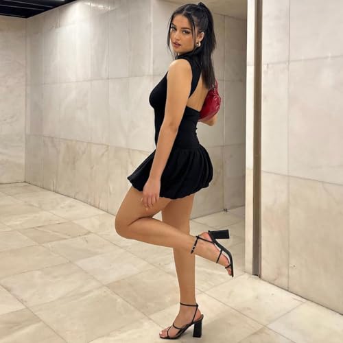 Deerhobbes Design your own Bubble Dress - Open Back Tank Top with Bubble Skirt - Mini fuffy Dress for Teen Girls3