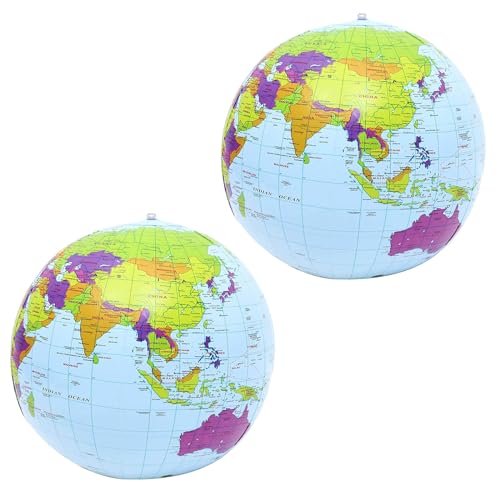 Butyeak Weltkugel Ballon, Weltkugel Aufblasbar, Aufblasbare Globe, PVC Weltkugel Globus, World Globe, Geographie Weltkarte Wasserball Kugel für Strand Schule Bildung Unterricht Kinder Jugendliche