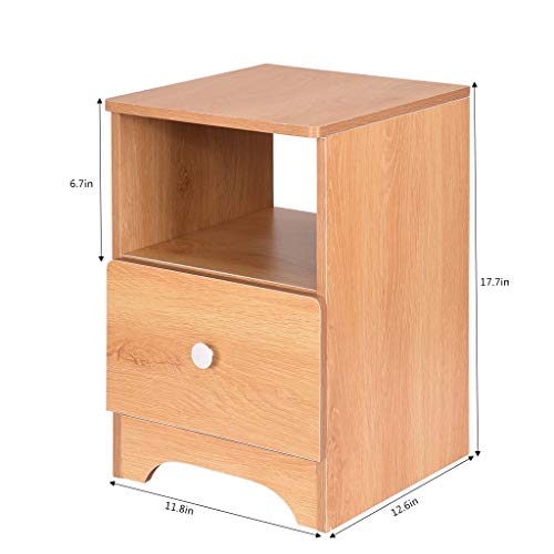 Oksale Night Stand, Accent Table, Assemble Storage Cabinet Bedroom Bedside Locker Single Drawer Nightstand, USA Stock (Nordic Pine Color) - Thumbnail 6