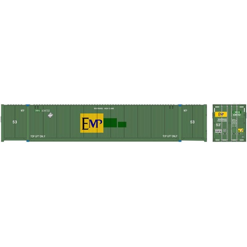 Atlas N Scale 53' Container 3-Pack EMP (Large Side Logo) #634509/634524/634725