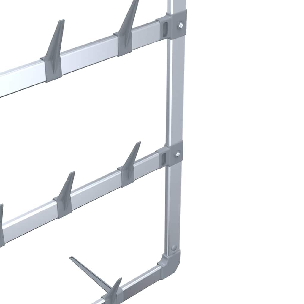 Porte-Chaussures Suspendu 7 Rangées Aluminium 66x13x139 cm Argenté
