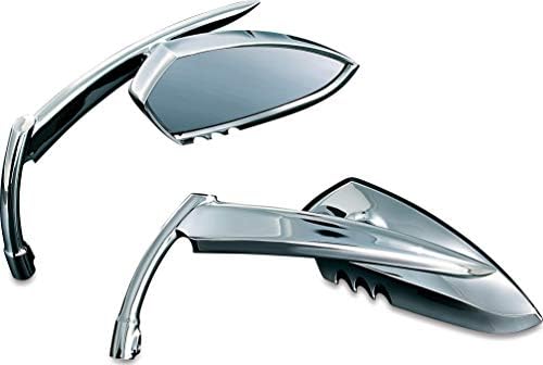 Kuryakyn 1449 Motorcycle Handlebar Accessory: Scythe Blade Rear View Side Mirrors for Harley-Davidson Motorcycles, Chrome, 1 Pair
