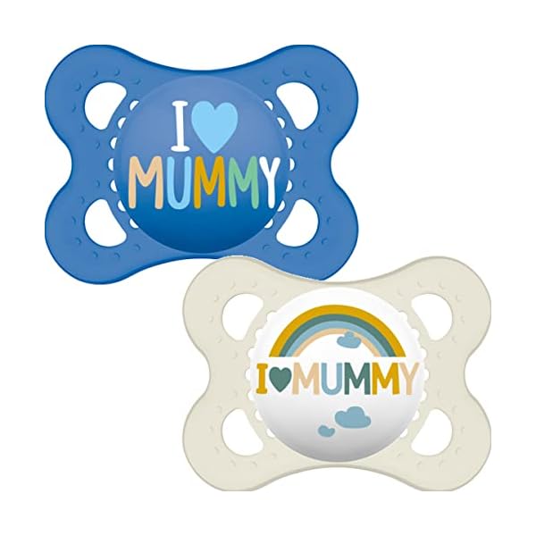 MAM Style 0+ Monate (2 Stück), Baby Schnuller mit selbststerilisierender Reisehülle, Neugeborene Essentials, Blau, I…