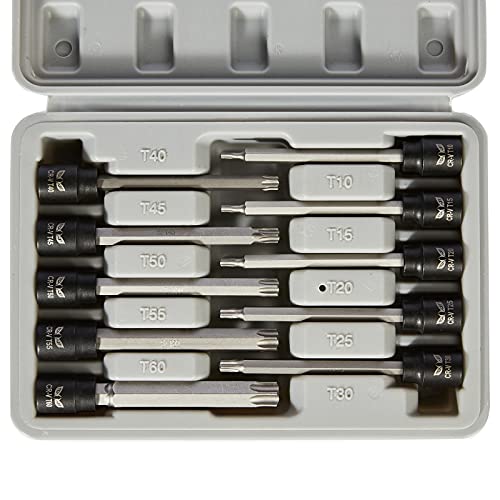 Extra Long Torx Bit Socket Set (10 Pack) - Long 3.5" Torx Bit In 3/8" Drive T10 - T60 #TOP1