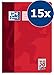 Produktbild OXFORD 100050318 Schulheft Schule 15er Pack A4 16 Blatt Lineatur 38 - kariert mit Doppelrand gelocht & perforiert rot