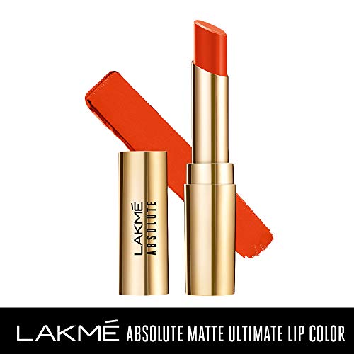 Image of Lakme Absolute Matte Ultimate Lip Color with Argan Oil, Orange Country, 3.4 g