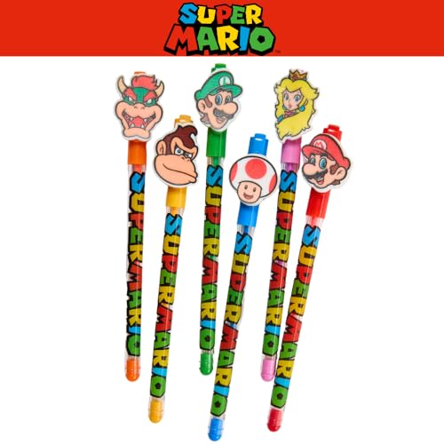 Innovative Designs Canetas de gel Super Mario para crianças, pacote com 6 canetas de gel, lindas can