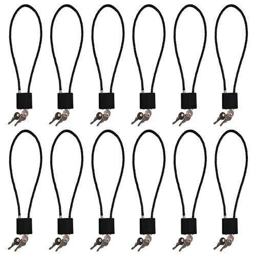 TaShow Gun Locks, 12 Pcs Heavy Duty Steel Gun Lock Cable with Covered Body and Universal Fit, Cable Locks with Keys and Unauthorized Protection for Most Pistols, Rifles, Short Guns, and Airsoft Guns