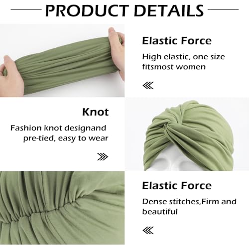 XEPST 4 Stücke Damen Chemo Hüte, Turban für Frauen Vorgebunden Beanie Kopfbedeckung Plissee Mütze Weich Kopfwickel Kappe Haarausfall Hut