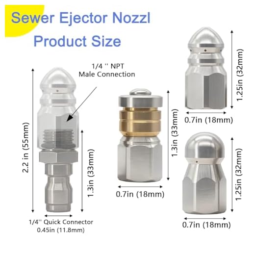 High Pressure Sewer Jetter Nozzle Set