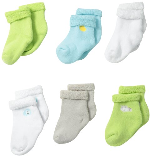 Image of Gerber Unisex-Baby Newborn 6 Pack Cozy Designer Socks