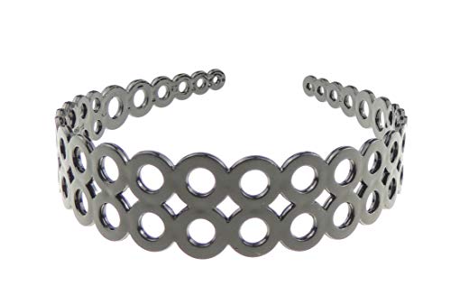 Glamour Girlz Haarreif für Damen und Mädchen, mit Schablonenschnitt, breite Kreise, Schwarz Cover