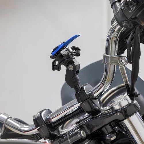 Image of Quad Lock Handlebar Clamp Motorcycle Phone Mount with Vibration Dampener and MAG Phone Case for iPhone 17 Pro Max