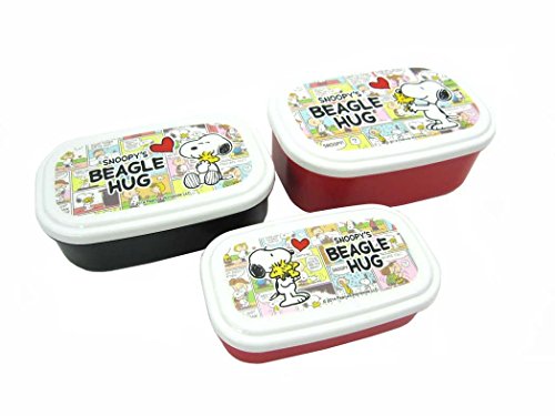 Bento: Snoopy Design Nesting Microwavable Food Storage Lunch Boxes Set of 3pcs