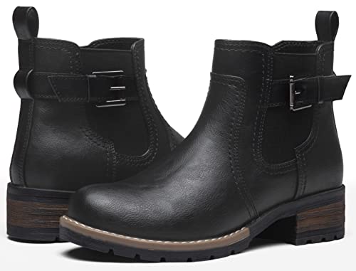 Jeossy Women's 9006 Ankle Boots Short Chelsea Booties for Women Low Heel with Zip2