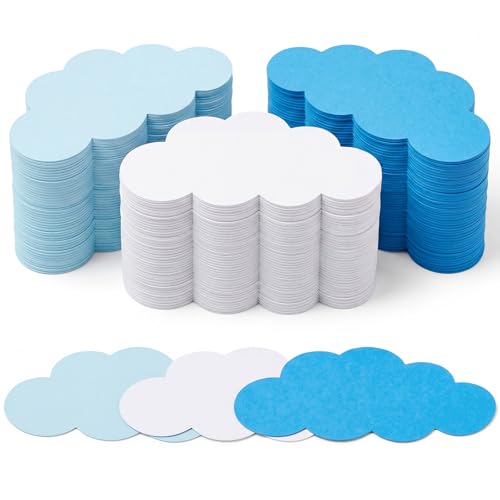 Kisston 360 Pcs Clouds Cutouts Paper 3.9 Inch Die Cuts