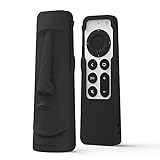 SIKAI CASE Silicone Case Fit Designed for Apple TV 4K 2021/2022 Siri Remote Protective Case with Shockproof Compatible with AirTag(Black)