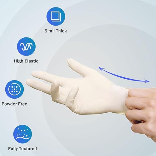 Image of QUAKER Latex Medical Examination Hand Gloves, White, Medium, 100 Piece (Medium)