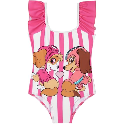 Pat Patrouille Maillot de Bain Fille 2-7 Ans, Comfy Maillot de Bain 1 Piece UPF 50+, Motif à Volants, Cadeau Fille (4-5 Ans, Multi Paw Patrol)