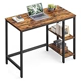 VASAGLE Scrivania per Computer, Scrittoio, 100 x 50 x 76 cm, Moderno, Tavolo da Lavoro, per Ufficio Camera da Letto Soggiorno, Marrone Vintage e Nero Inchiostro LWD046B01