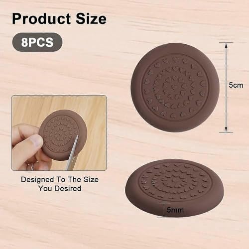 Image of MaruHub 8Pcs Non Slip Furniture Pads for Hardwood Floors - Furniture Leg Protectors for Chair, Table, Sofa - Self Adhesive Silicone Pads to Prevent Floor Scratches & Reduce Noise (3cm) Round