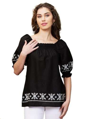Image of Globus Women Square Neck Floral Print Strappy Peplum Fusion Tunic