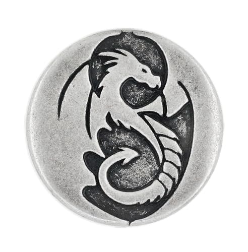 Bezelry 8 Pieces Majestic Dragon Metal Shank Buttons. 25mm (1