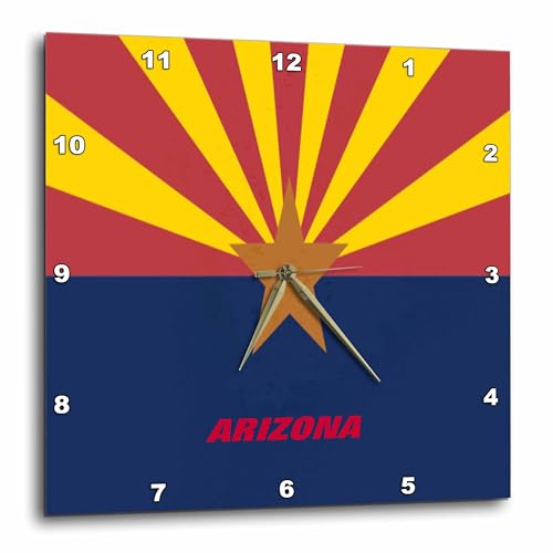 3 d Rose DPP 45069 1 State photo 3dRose DPP_45069_1 State Flag of Arizona-Wall Clock, 10 by 10-Inch