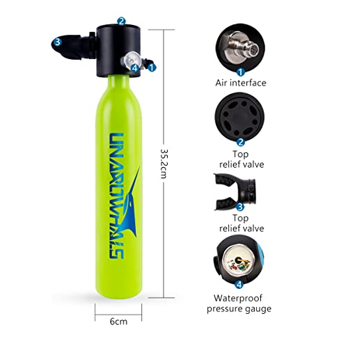 Unarowhals Ns3000A Portable Mini Scuba Tank With 0.5L Capacity Support 5-12 Mins Underwater Breathing (<10M) For Diving Sightseeing Water Rescue Backup Air Source And Existing Inflatable Equipment #TOP1