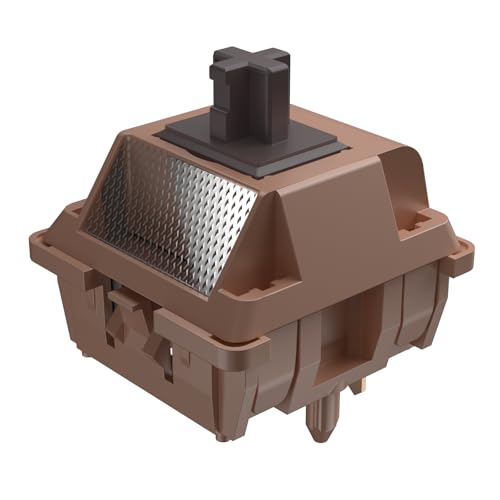 DUROCK Interruptores Mocha Chocolate T1, interruptor tátil completo POK T1 de 62 g, mola longa, difu