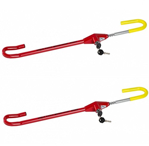 2 x voiture Carlok Antivol Volant Griffe absperr Barre Rouge