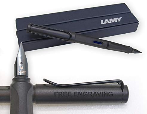 LAMY safari Fountain Pen - Charcoal Matt Black 017 model +Gift box - Free Engraving/personalised- choose with or without Engraving,