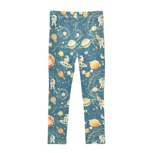 KLL Astronauts Constellations Planets Toddler Girl Active Leggings Casual High Waisted Dance Pants Running2