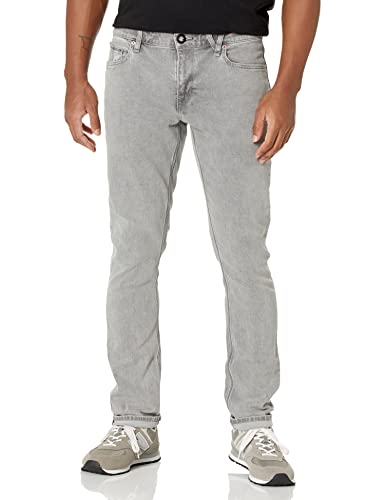 Volcom Men's Regular 2x4 Stretch Denim Jean, Old Grey, 32W x 34L